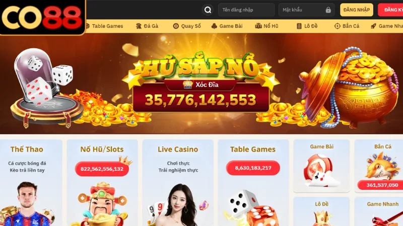 Co88 được biết đến là sân chơi giải trí đẳng cấp số 1 thị trường